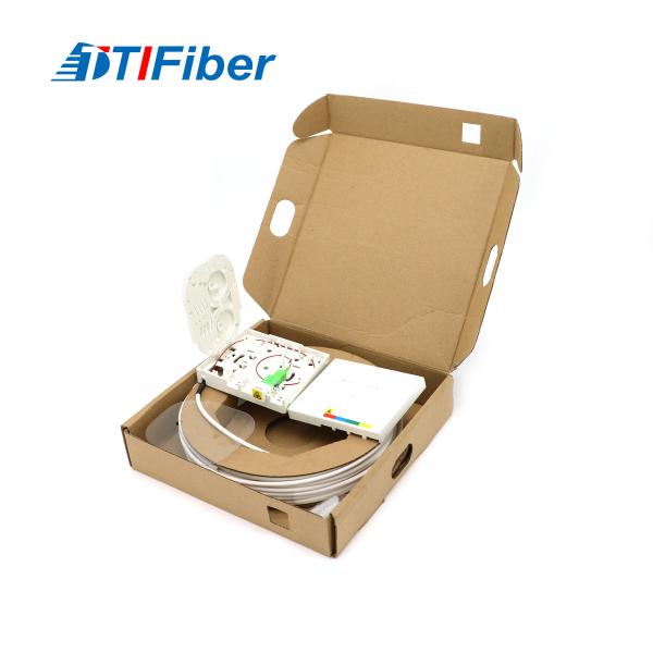 White FTTH Fiber Optic Patchcord With OTO Terminal Box