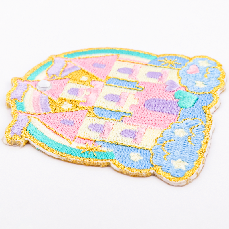 Embroidered  Colored Castle Patch With Rhinestone Patch Iron on Patches for  Hats Clothing