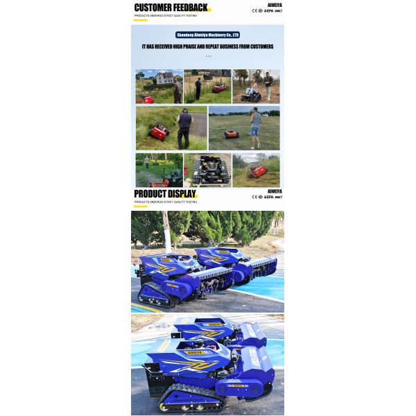Hot-selling Industrial Multi-Function Tracked Lawn Mower Cordless Single Cylinder Engine Smart Remote Control 360-Degree