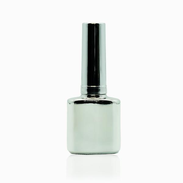 8ml 10ml Electroplated Silver Nail Polish Glass Bottles With Brush Cap