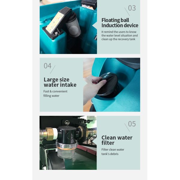 Automatic Walk Behind Floor Scrubber Machine 500W for Restaurant