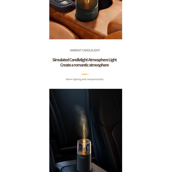 Flame Design Portable Aroma Car Diffuser Humidifier 120ml Capacity OEM Color Size