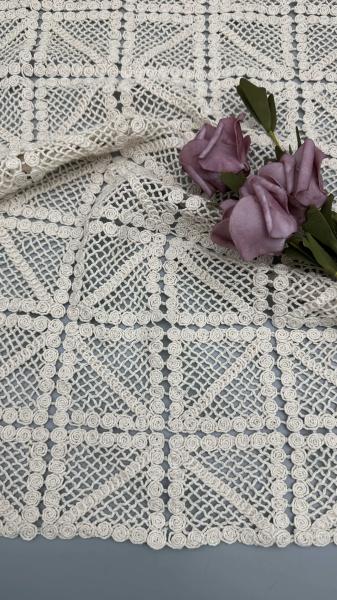 100% Cotton Leafy Corded Lace Fabric Windows Design for Evening Dresses Girlas Clothing