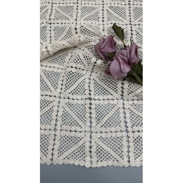 Tela de encaje con cordón y hojas 100% algodón, diseño de ventanas para vestidos de noche y ropa de niña