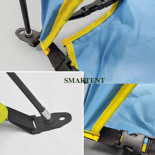 Голубой серебряный покрытый на открытом воздухе поп полиэстера располагаясь лагерем шатров 190T вверх по укрытию 210X210X130cm пляжа