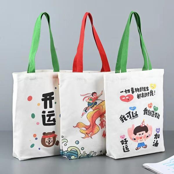 Белые сумки холста Eco со стилем ясных изображений LGO красивых простым