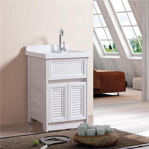 Floor Mounted Bathroom Sinks And Vanities White / Brown / Cream Wooden Grain