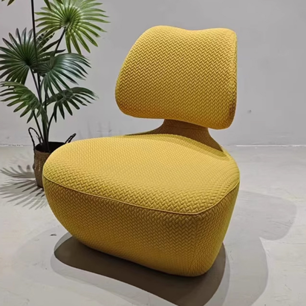 Modern Single Sofa Chair Rebonded Foam Armless Lounge Indoor Stool for Home Hotel Villa Leisure Accent Fabric Chair for Bedroom