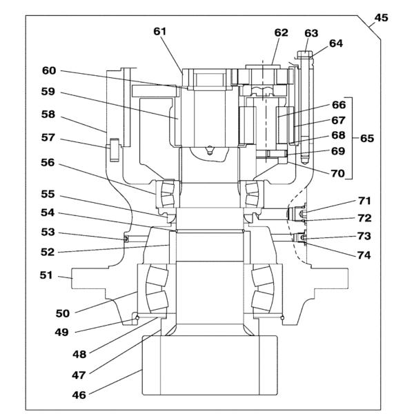 LC00149 LC00222 LN001820 Planetary Sun Swing Reduction Gear Shaft Cx210 Sh210