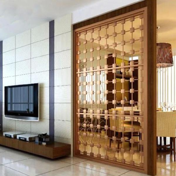 Custom stainless steel 3D circular pattern decorative room partition