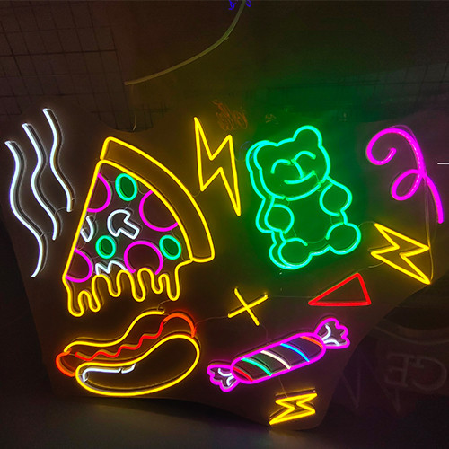 Неоновые вывески хот-дога неоновой вывески пиццы изготовленные на заказ для продовольственного магазина снэк-бар
