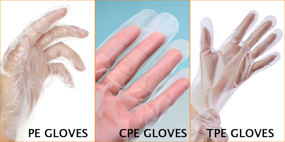 Ambidextrous High Density Polyethylene Gloves Kitchen Use Plastic Disposable Gloves