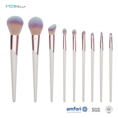 A composição 100% branca do vegetariano 9PCS escova o jogo de curso