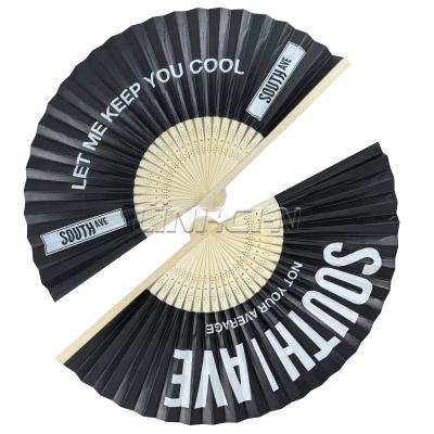 Custom Branded Portable Bamboo Folding Silk Dance Fan Promotional Custom Painted Logo Hand Fans for Chinese New Year Christmas