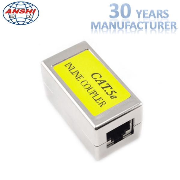 Shielded Rj45 Keystone Jack Cat5e Metal Straight Through Inline Coupler