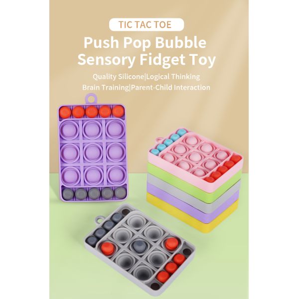Factory Household Silicone Durable Rubber Game sales Silicone Tic-Tac-Toe Children'S Training Educational Playing Toy Safe