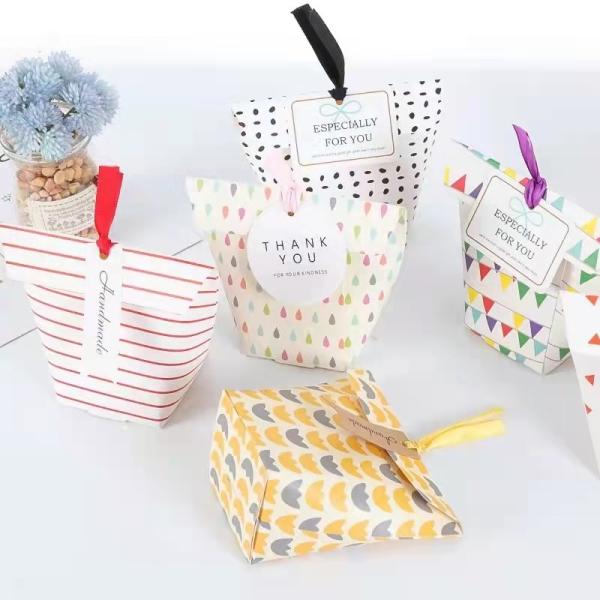 Custom logo printed party favor colorful goodie candy paper gift bag for kids birthday party