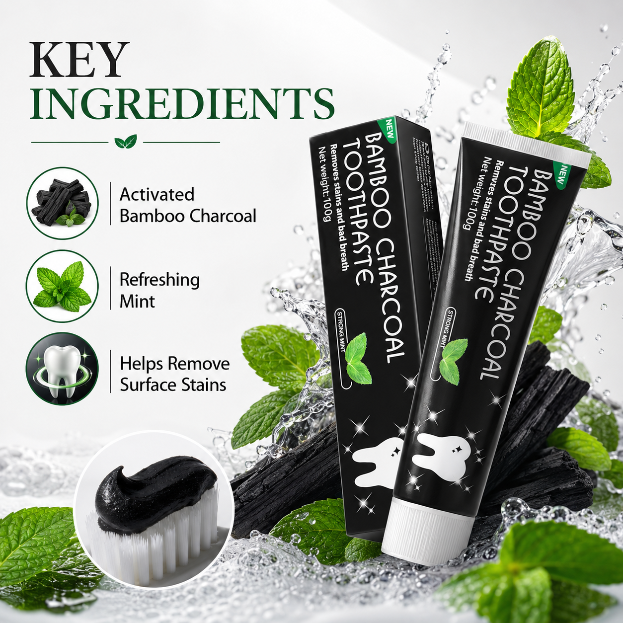 OEM Natural Toothpaste Toothpaste Teeth Whitening Fluoride Free Toothpaste Anti-Plaque Herbal Bamboo Charcoal