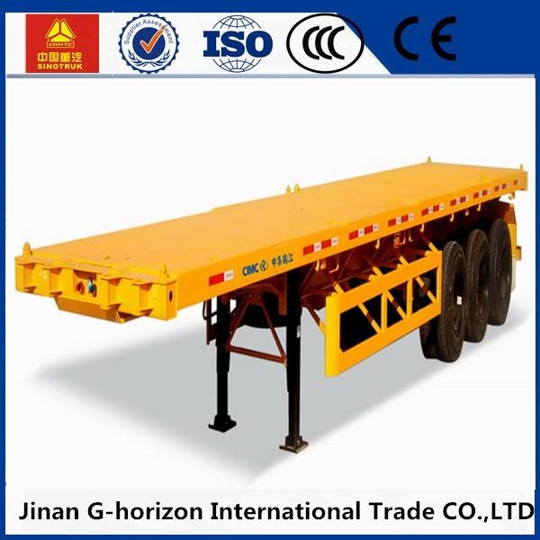 13T Fuwa Axle 40 ton Flat Bed Semi Trailer , Container Semi Trailer Yellow Red Green Blue