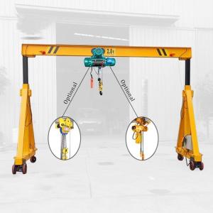 Manual Mini Single Beam Gantry Crane Steerable com grua elétrica