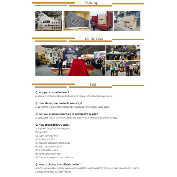 KS850 230 мм Кисел прочный скалоломщик Гидравлический молоток для строительства 50-65тонны