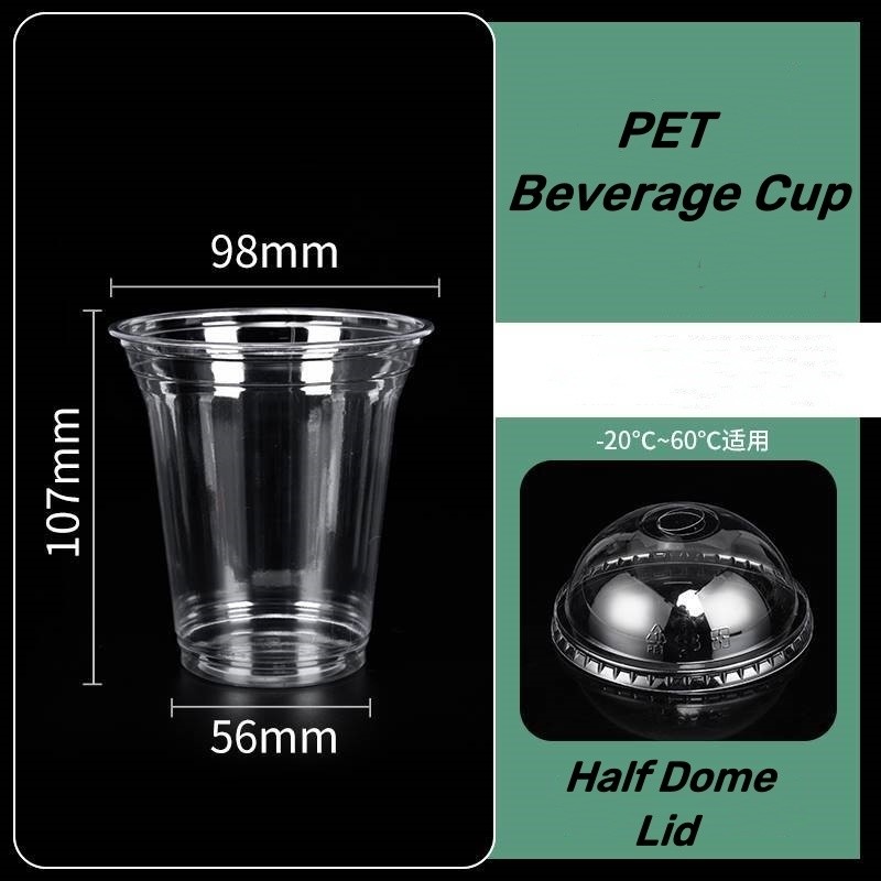 12oz-24oz Personalized Transparent Take Away Plastic Cups with Lid Customize Your Cup