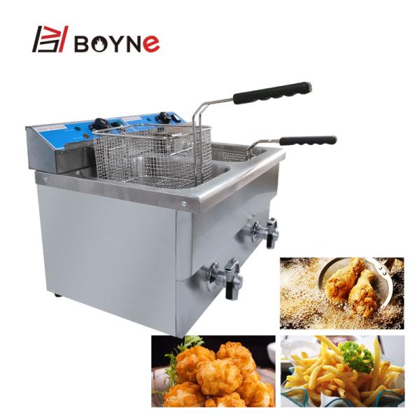 6.6kw Commercial Kitchen Cooking Equipment Electric Double Tank Fryer
