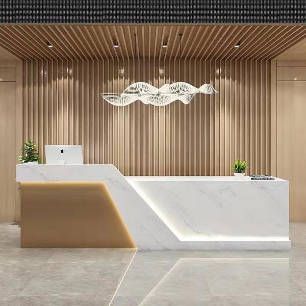 Commercial Hotel Lobby Furniture Upscale Hotel Reception 5 Models Open Front Desk