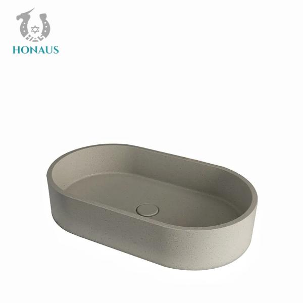 Solid Grey Concrete Countertop Basin Above Counter Vessel Sink Customizable