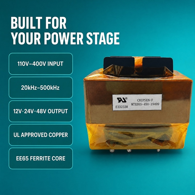EE64 EE65 PQ60 Planar Transformer High Power Density Low Leakage Isolation For DC DC Converter Power Supply