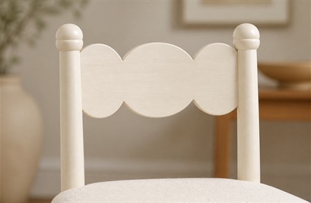 Scalloped Back Solid Wood Upholstered Dining Chair CYC-077