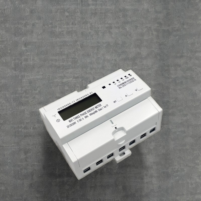 380V 5A Smart WiFi Energy Meter Four-Wire Din Rail Kwh Meter with App Control for Three-Phase Home or Office Use