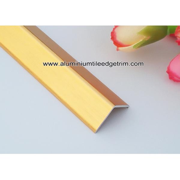 Shiny Golden Brushed Aluminum Corner Guards 2cm x 2cm For House Decoration