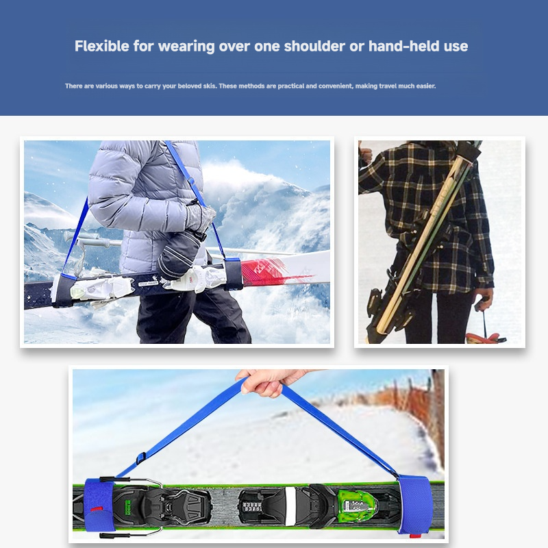 Adjustable Length Sled Strap Handheld Skiing Strap White EVA Velcro Material Fixed Belt Shoulder Strap