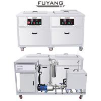 Temporizador ajustável do líquido de limpeza ultrassônico industrial solvente de três tanques com o tanque SUS304