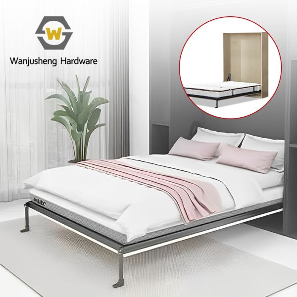 Concealed Space-saving Hardware Kit White Vertical Foldable Mechanism Murphy Wall Bed