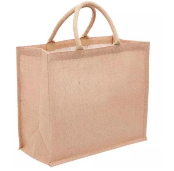 Hessian Burlap Promotional Shopping Bags , Plain Jute Beach Tote Bag