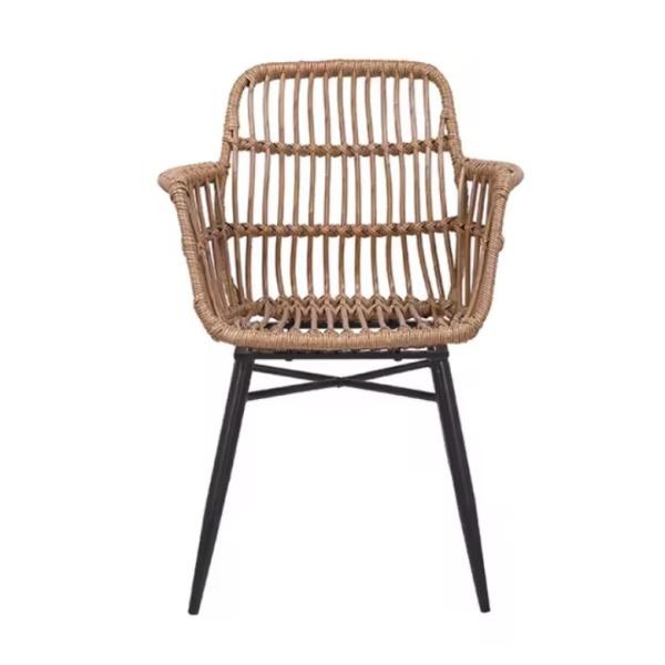 American style Courtyard Stacking Hotel Aluminum Frames Rattan Wicker Restaurant Balcony Dining Garden Outdoor Chairs