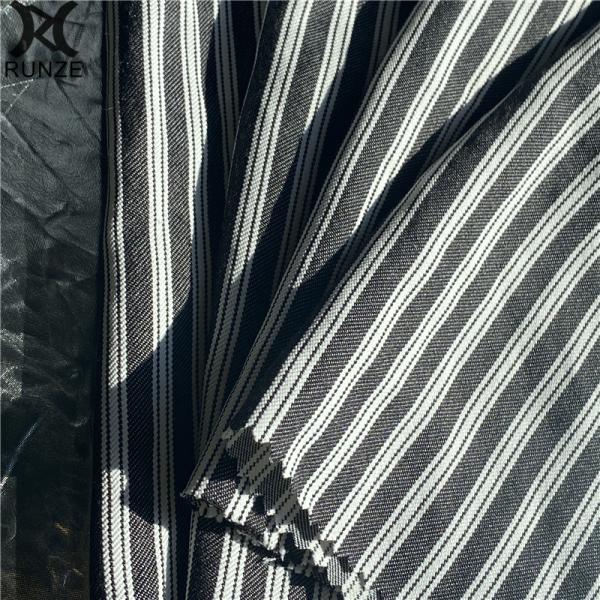 Striped Soft Textured Polyester Cotton Blend Fabric for Women's Clothing and Dresses