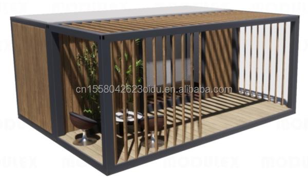 20ft Luxury Prefab Wooden House with Kitchen Bathroom and Outdoor BBQ Flat Pack Simple Installation Materials