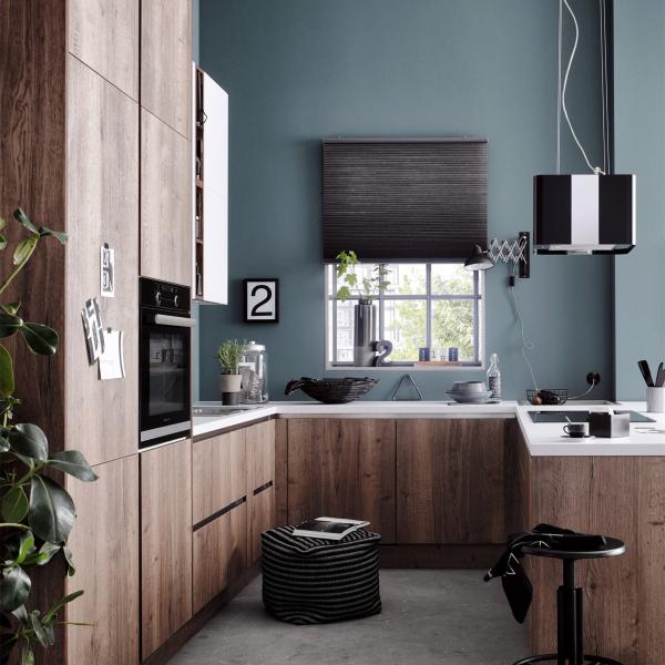 U Shape Kitchen Furniture Design Wood Veneer Kitchen Cabinet China For Wholesales