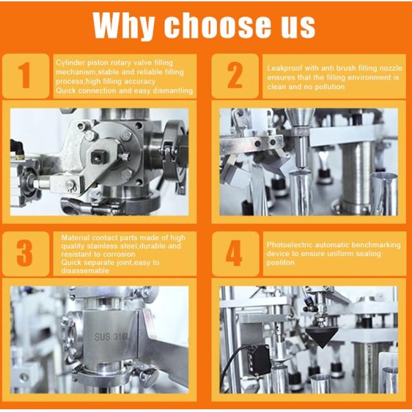 50mm Tube 180ml 1.5KW Liquid Filling Sealing Machine