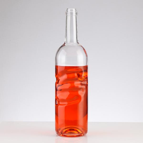 Garrafa de vinho 1L Garrafa de vidro transparente com tampa de alumínio logotipo personalizado