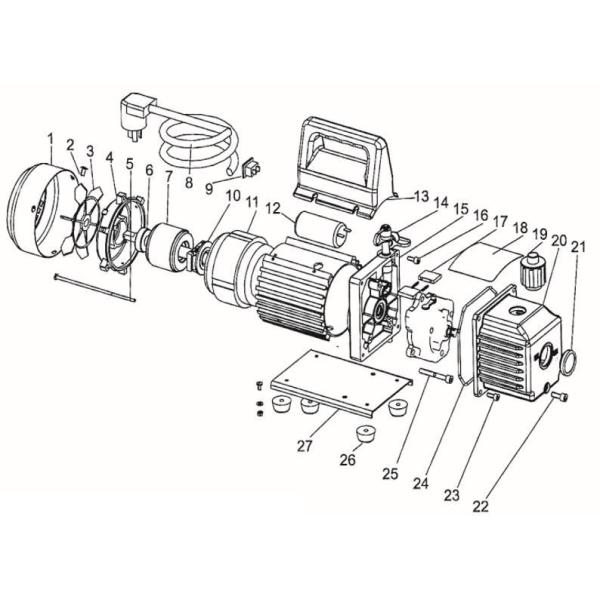 Fixed Speed Refrigeration Spare Parts Refrigerator Vacuum Pump 1/6 HP 2 CFM