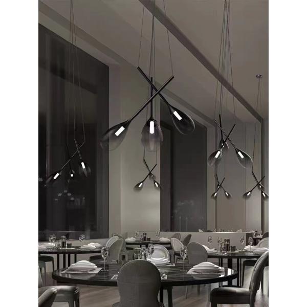 Glass Chandelier Ceiling Luxury Interior Led Design Modern Hanging Lamps Pendant Light