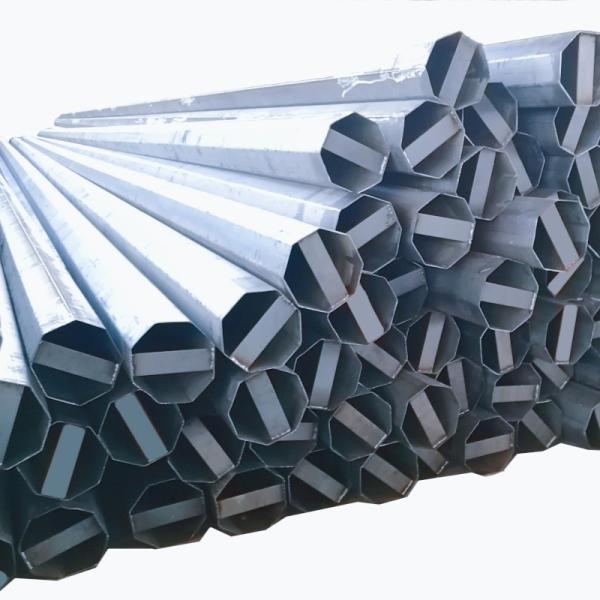 9M 10M Distribution Steel Pole Octagonal Hot Dip Galvanized Steel Power Pole 13.2kv