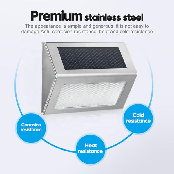 Waterproof Solar Light Power Stair LED Solar Step Fence Lights for Garden Yard Pathway