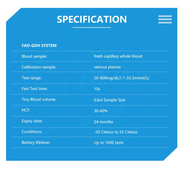 Virtual Pain Free Blood Sugar Level Monitor , 10s test time Glucose Monitoring Devices With Wild Hematocrit Range