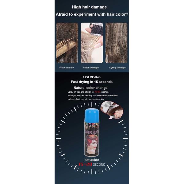 Popular Party Supply 250ml Temporary Glitter Hair Spray Magic Colorful Hair Spray