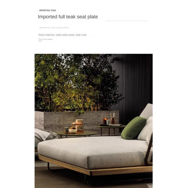 Customized Luxury Pool Teak Wood Lounge Chair With Wheels Lesiure Bed